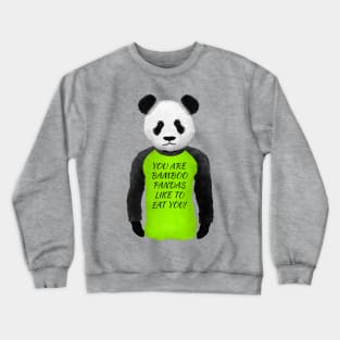 Funny Panda Warning Crewneck Sweatshirt